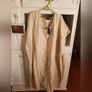 Tan Striped Beach Summer Kaftan